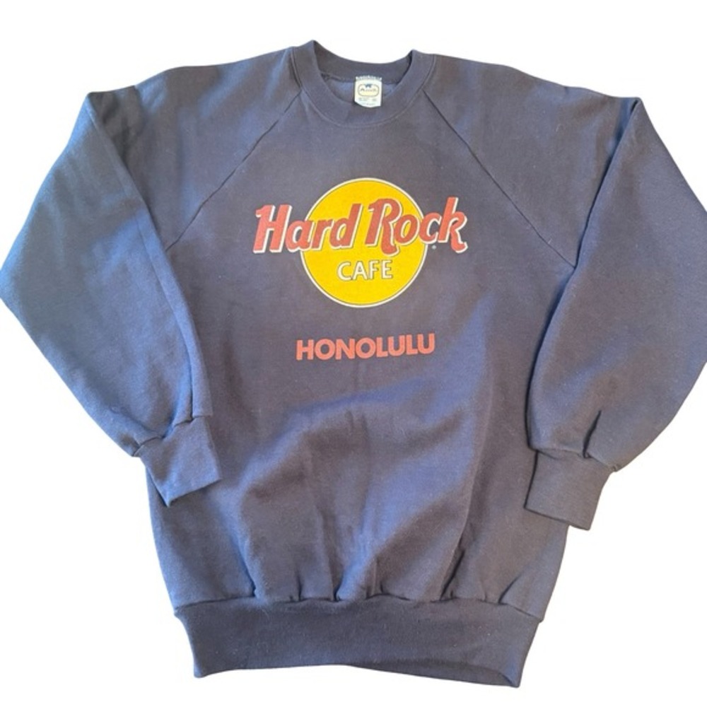Vintage 80s Hard Rock Cafe Honolulu Sweatshirt Medium Anvil Crewneck Pullover